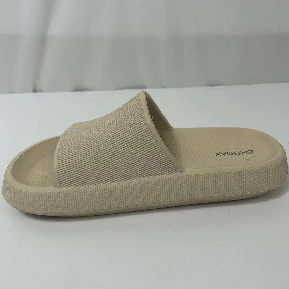 Bronax Tan Slides Sandal Unisex Men's Size 7.5-8.5 Women 9-10